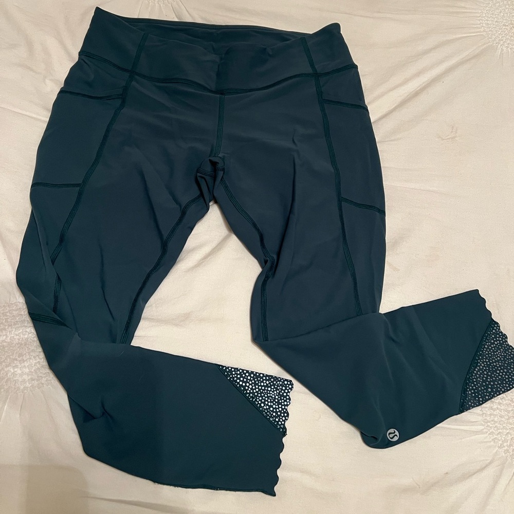 Lululemon Tight Stuff Tight II 25 Women’s sz 12 Leggings - deep teal green color - Picture 3 of 4